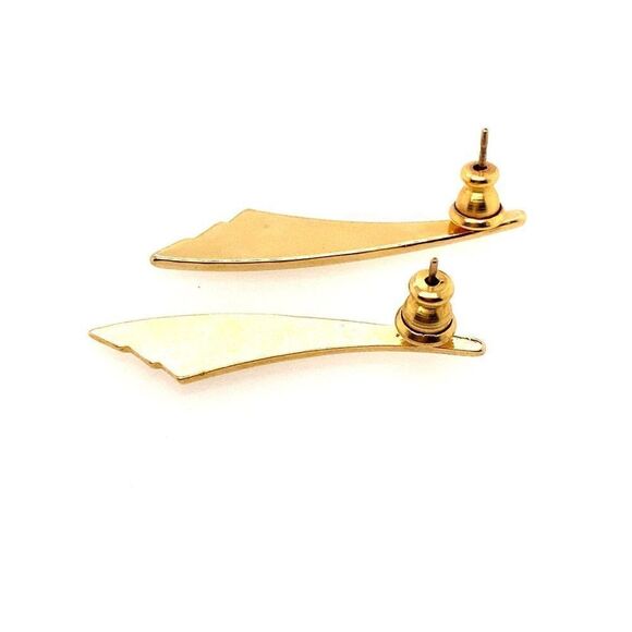 Gold Plated Feather Earrings - Picture 10 of 10